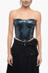 New Arrivals Corset Designed Sequined Tube Top