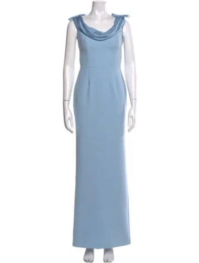 Pre-owned New Arrivals Cowl Neck Long Dress In Blue