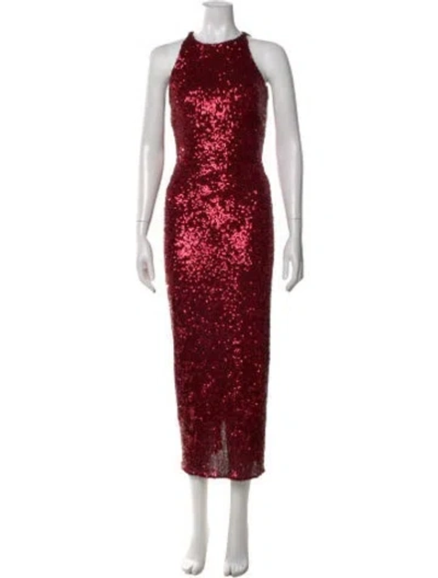 Pre-owned New Arrivals Crew Neck Long Dress In Red