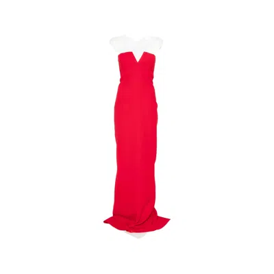 New Arrivals Ecliptica Strapless V-neck Maxi Dress In Red