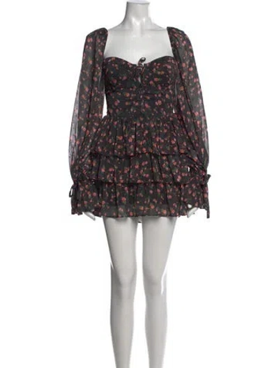 Pre-owned New Arrivals Floral Print Mini Dress W/ Tags In Multicolor
