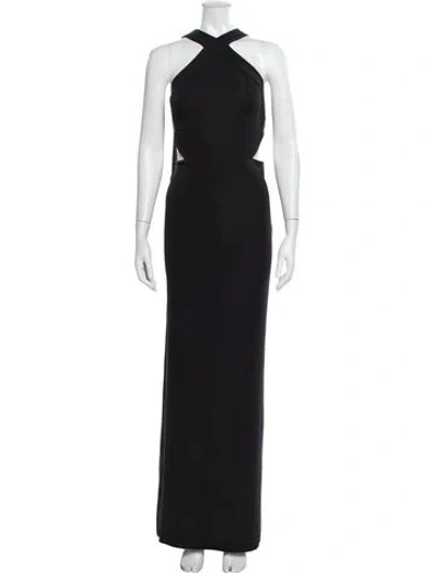 Pre-owned New Arrivals Halterneck Long Dress In Black