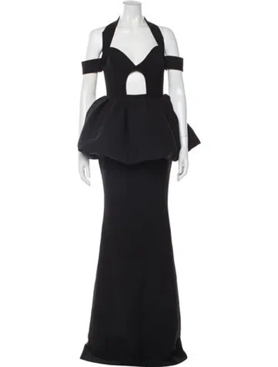 Pre-owned New Arrivals Halterneck Long Dress In Black
