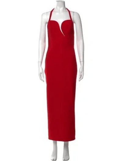 Pre-owned New Arrivals Halterneck Long Dress In Red