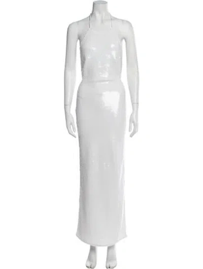 Pre-owned New Arrivals Halterneck Long Dress W/ Tags In White