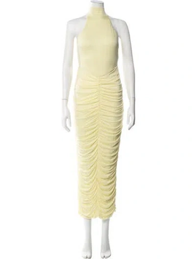 Pre-owned New Arrivals Halterneck Long Dress In Yellow