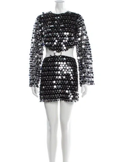 Pre-owned New Arrivals Lace Pattern Mini Dress In Black