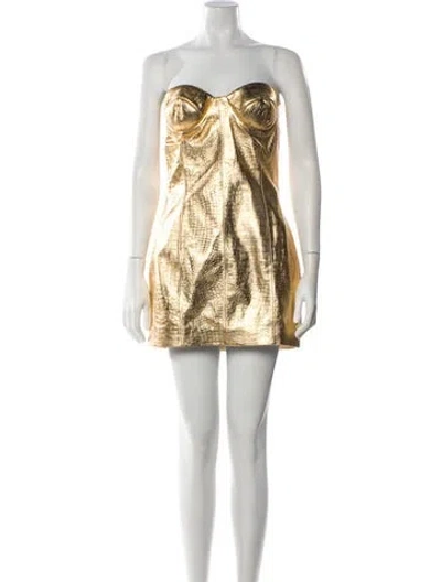 Pre-owned New Arrivals Lamb Leather Mini Dress In Multi