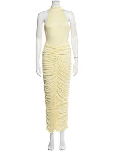 Pre-owned New Arrivals Mock Neck Long Dress W/ Tags In Yellow