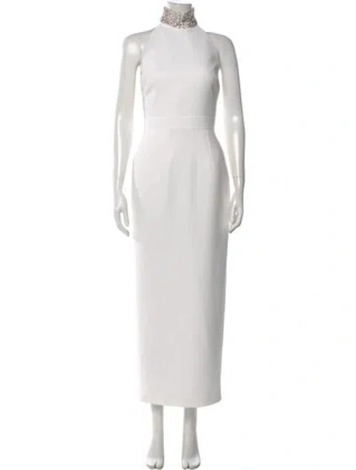 Pre-owned New Arrivals Mock Neck Long Dress In White