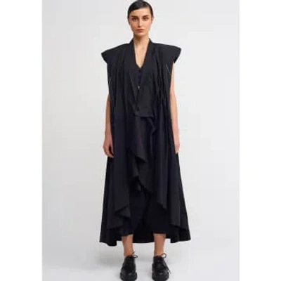 New Arrivals Nu Sleeveless Coat With Dipped Hem In Blue