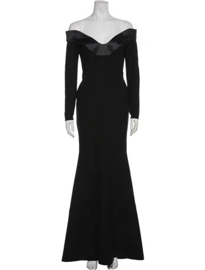 Pre-owned New Arrivals Off-the-shoulder Long Dress In Black