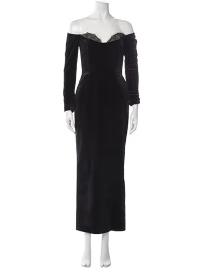 Pre-owned New Arrivals Off-the-shoulder Long Dress In Black