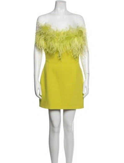 Pre-owned New Arrivals Off-the-shoulder Mini Dress W/ Tags In Green/yellow