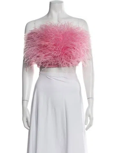 Pre-owned New Arrivals Off-the-shoulder Sleeveless Crop Top In Pink