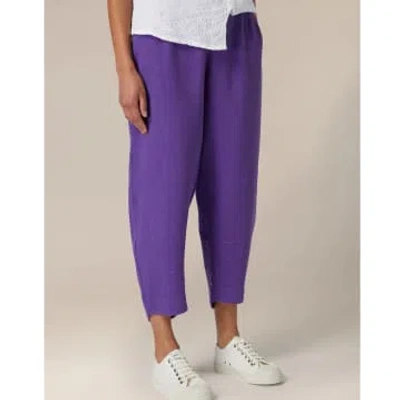 New Arrivals Pansy Sahara Linen Crop Bubble Trouser In Purple