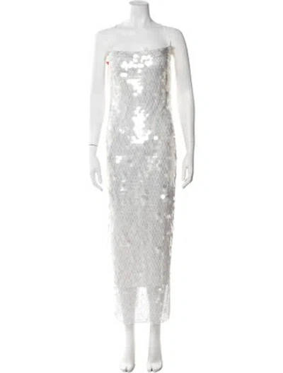 Pre-owned New Arrivals Patterned Long Dress W/ Tags In White