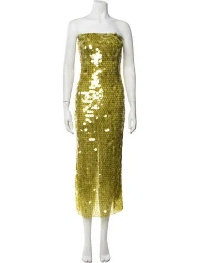Pre-owned New Arrivals Patterned Long Dress W/ Tags In Yellow