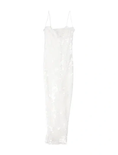 Pre-owned New Arrivals Patterned Long Dress In White