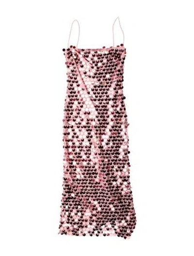 Pre-owned New Arrivals Patterned Midi Length Dress In Pink