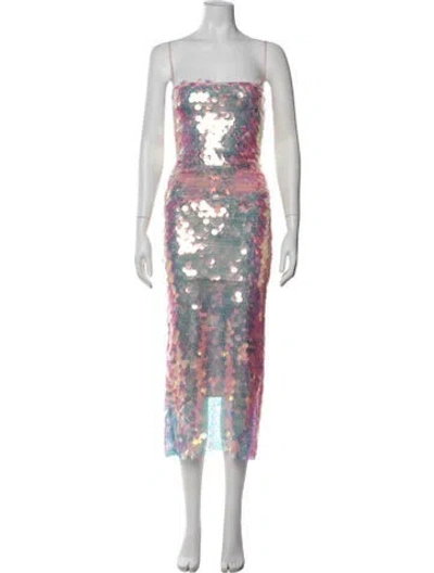 Pre-owned New Arrivals Patterned Midi Length Dress W/ Tags In Pink