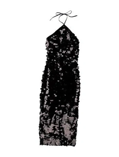 Pre-owned New Arrivals Patterned Mini Dress In Black