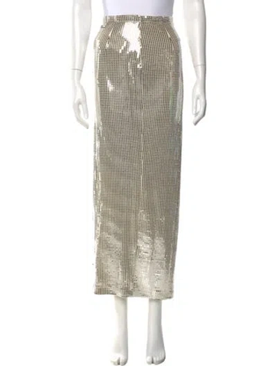 Pre-owned New Arrivals Plaid Print Midi Length Skirt In Neutral