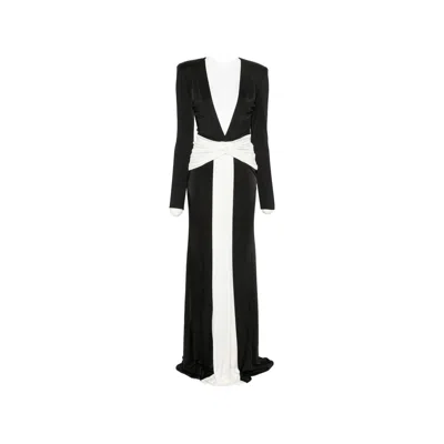 New Arrivals Plunging-neckline Twisted-waist Maxi Dress In Black