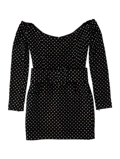 Pre-owned New Arrivals Polka Dot Print Mini Dress In Black