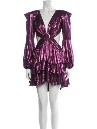 Pre-owned New Arrivals Printed Knee-length Dress In Purple