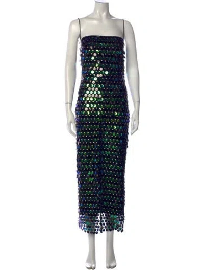 Pre-owned New Arrivals Printed Long Dress In Black