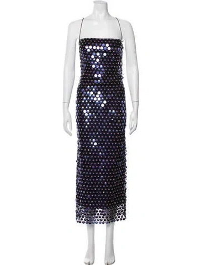 Pre-owned New Arrivals Printed Long Dress In Blue