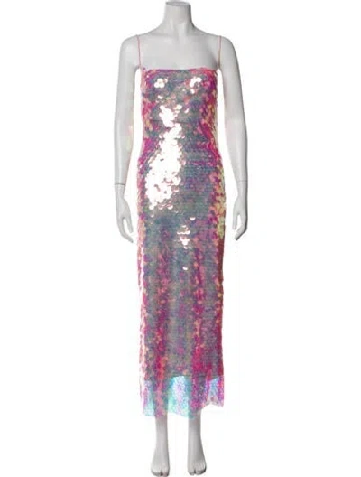 Pre-owned New Arrivals Printed Long Dress In Pink