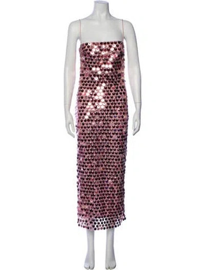 Pre-owned New Arrivals Printed Long Dress In Pink