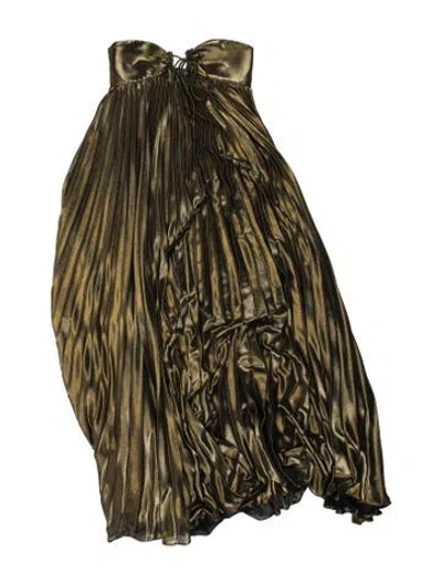 Pre-owned New Arrivals Printed Midi Length Dress In Gold