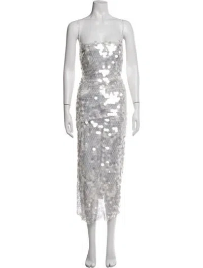 Pre-owned New Arrivals Printed Midi Length Dress In Grey