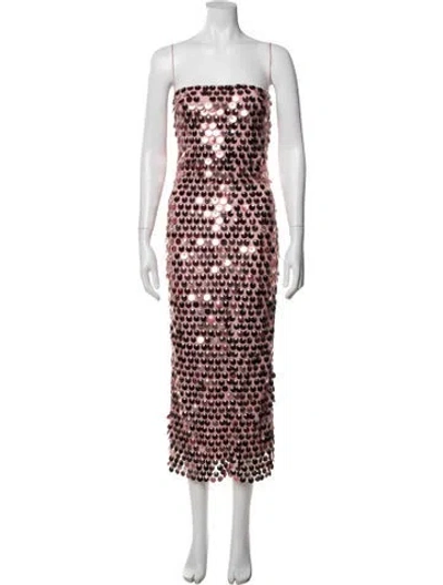 Pre-owned New Arrivals Printed Midi Length Dress In Pink