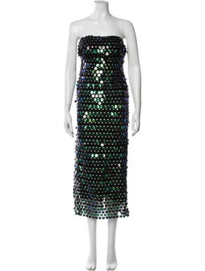 Pre-owned New Arrivals Printed Midi Length Dress W/ Tags In Black
