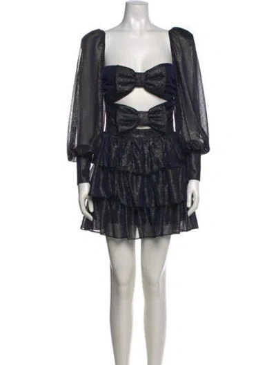 Pre-owned New Arrivals Printed Mini Dress In Black