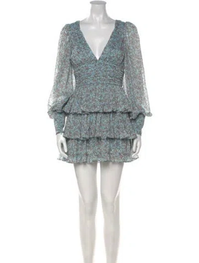 Pre-owned New Arrivals Printed Mini Dress In Blue