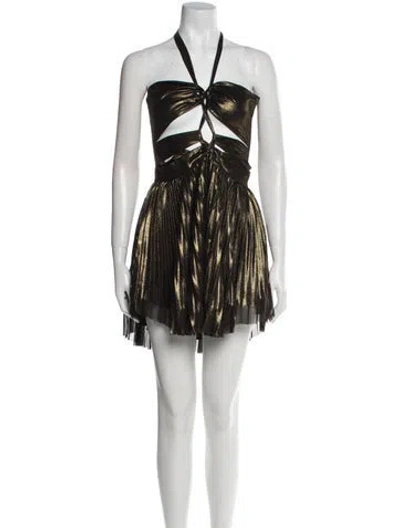 Pre-owned New Arrivals Printed Mini Dress In Brown