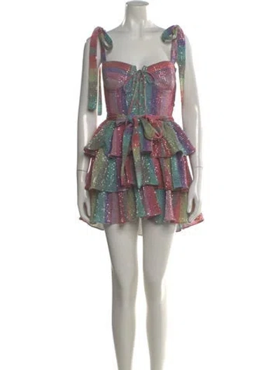 Pre-owned New Arrivals Printed Mini Dress In Multi