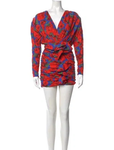 Pre-owned New Arrivals Printed Mini Dress W/ Tags In Red