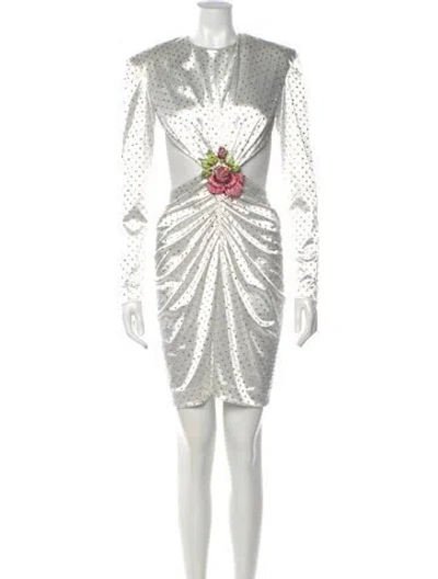Pre-owned New Arrivals Printed Mini Dress In White