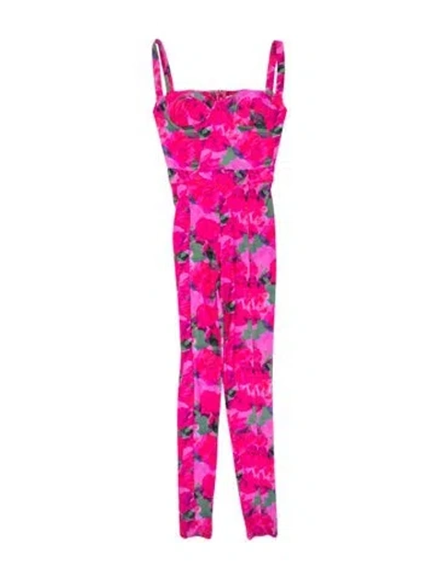 Pre-owned New Arrivals Printed Square Neckline Jumpsuit In Pink