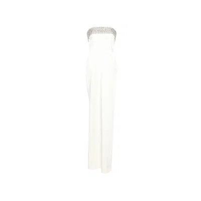 New Arrivals Rhea Crystal-embellished Strapless Maxi Dress In White