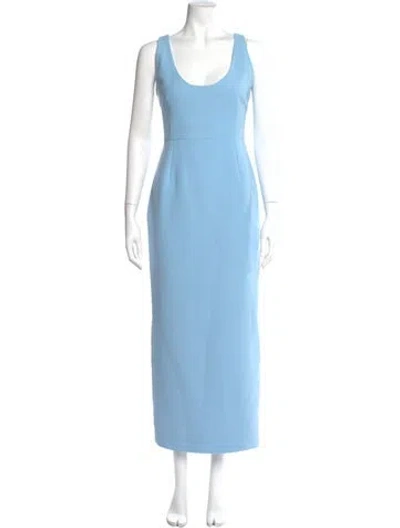 Pre-owned New Arrivals Scoop Neck Long Dress In Blue