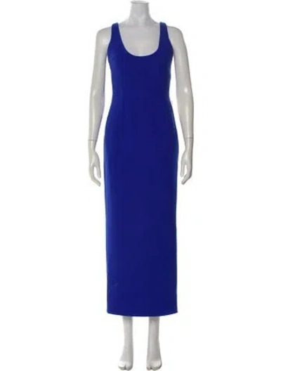 Pre-owned New Arrivals Scoop Neck Long Dress In Blue