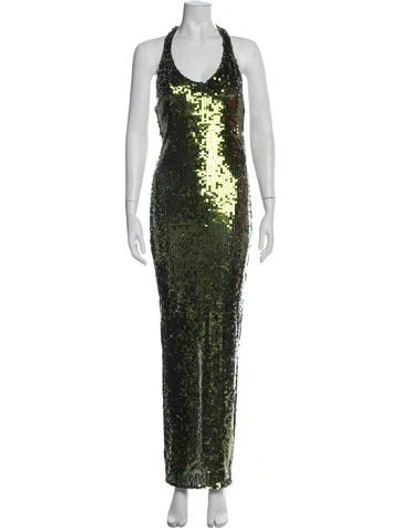Pre-owned New Arrivals Scoop Neck Long Dress In Green