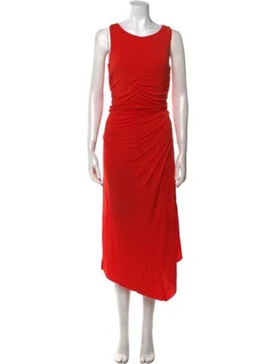 Pre-owned New Arrivals Scoop Neck Long Dress In Orange